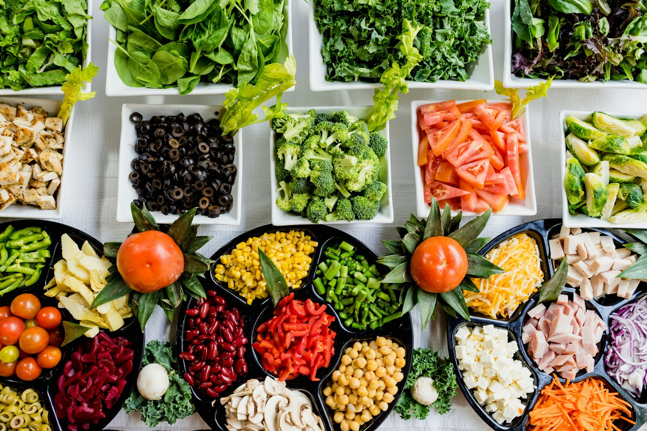 Fresh organic greens and smoothies